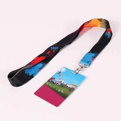 China Custom Polyester Fashion Polyester Lanyard With Plastic ID Card for sale