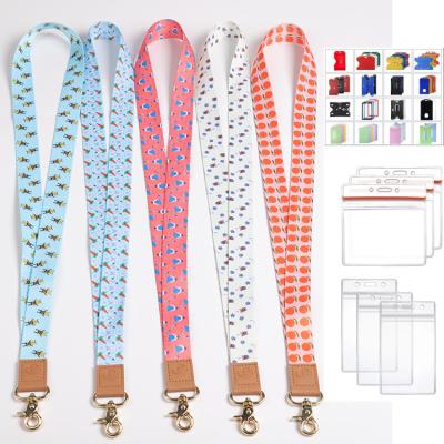 China Promotional Gift Custom Printed Sublimation Woven Satin Polyester Nylon Lanyards With Logo Card Holder Durable Colorful Lanyard For for sale