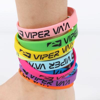 China Advertising Custom Blank Silicone Wristbands Bulk Cheap Silicone Wristband With Printing Logo For Promotional Gift for sale