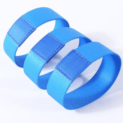 China Fashionable custom made blue white color bracelet sublimation printing logo stretch elastic wristband for sale