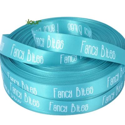 China Custom Recyled Fashion Printed Logo Polyester Satin Ribbon For Decoration for sale