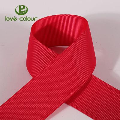 China Eco-friendly Solid Grosgrain Ribbon For Gift Wrapping Party Decoration Wedding Red Flowers for sale