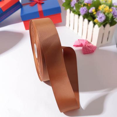 China Viable Factory Wholesale Solid Color 100% Polyester 1 Inch Grosgrain Ribbon For Clothing for sale