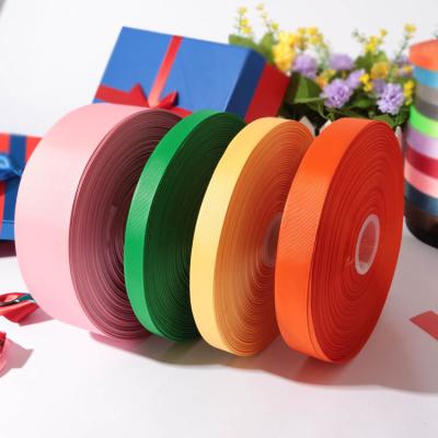 China Viable Stock Lovecolour Different Size Color Pure Color Satin Grosgrain Ribbon Wholesales for sale