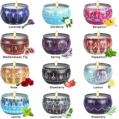 China Amazon Custom Jar Scented Candle Soy Wax Luxury Aroma Candle Decoration Gift Scented Soy Candle Set for sale