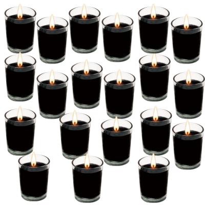 China Set of 20pcs Unscented Black Soy Wax Candle for Wedding Birthday Holiday Home Decoration,Candle Glass,Scented Glass Candle Te koop