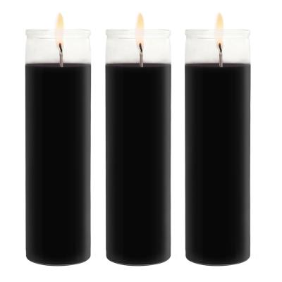 중국 19.2Oz-7Days Burning-100%Vegetable Oil-100% Cutton Wick Large Recyclable Glass Jar Unscented Eco-friendly Black Wax Candle 판매용