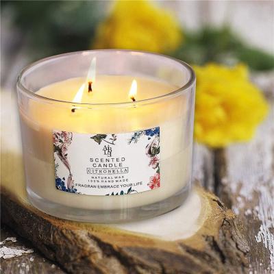 China Citronella oil mosquito repellent soybean candle aromatic candle plant essential oil smokeless environmental protection candle à venda