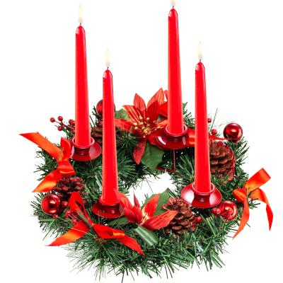 China New Style Promotional Artificial Christmas Wreath/Candlestick Holders for sale