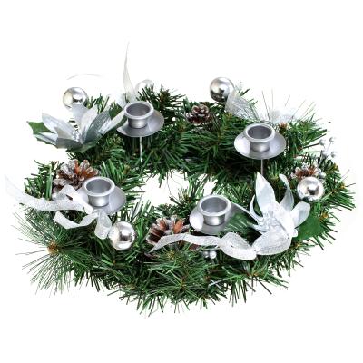 China Hot Sale 2021 Christmas Wreath New Year Decoration Party Decorative Candlestick Candle Holders for sale