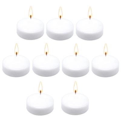 China Royal Imports Floating Candles White Unscented Drippless Wax Discs for Cylinder Vessels for sale