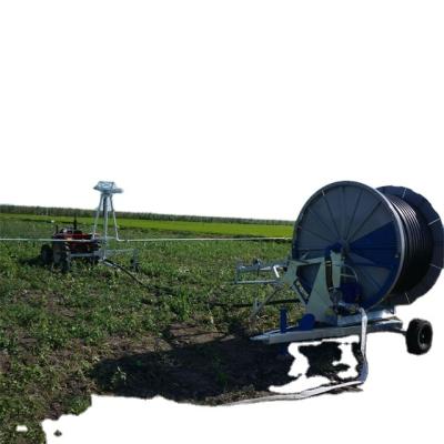 China Hot Galavzation Hose Reel Irrigation With Water Turbine With Large Hydraulic Rain Gun System Part Irrigator Moving System for sale