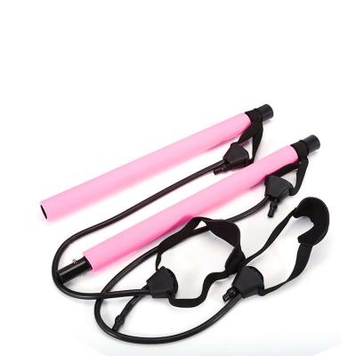 China Pilates Bar Kit Resistance Band Yoga Exercise Pilates Bar Foot Loop Yoga Pilates Stick Home Workout Toning Bar for sale