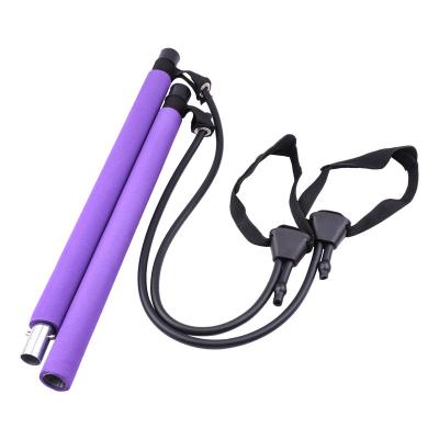 China Home Multifunctional Fitness Equipment Yoga Stick Pilates Tension Rope Fitness Bungee Stick for sale