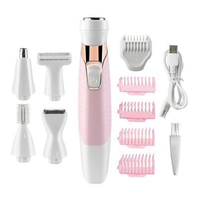 China Car 5 in 1 Female Epilator Nose Eyebrow Hair Trimmer USB Epilator Underarm Trimmer Portable Washable Shaver for sale