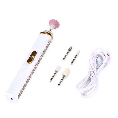 China Plastic Electric Manicure Mini Portable Nail Polisher Grinder Art Tools USB Nail Drill Machine Kit for sale