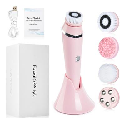 China Skin Rejuvenation Silicone Detergent Waterproof Facial Brush USB Charging Hair Soft Facial Detergent Electric Pore Remover for sale