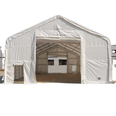 China High Quality Heavy Duty Building Prefab Dome Warehouse Dome Roof Steel Pipe Fire Retardant and White UV Protection for sale