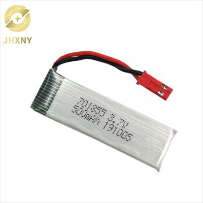 China Consumer Electronics Factory Price High Rate 20C 25C 500mah Lithium Polymer 3.7v Lipo 701855 Rechargeable Battery For RC Drones for sale