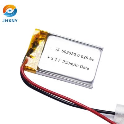 China Wholesale consumer electronics 3.7v lithium polymer 502030 rechargeable 250mAH battery in stock for sale