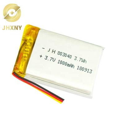 China Consumer electronics low price 1000mah lithium polymer 3.7v lipo 803040 rechargeable battery with IEC62133 for sale