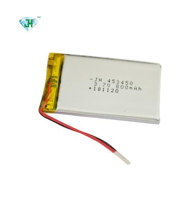 China Toys JH Factory ISO9001 High Temperature Resistant Multi-cycle Lithium Polymer Battery 453450 3.7v 800mAh Rechargeable Battery for sale