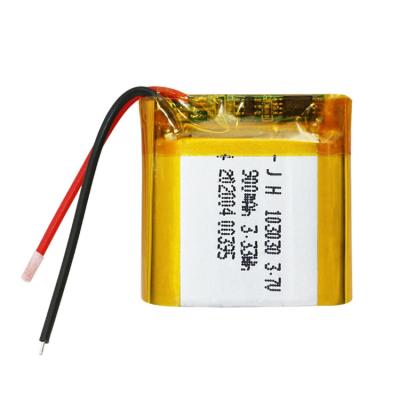 China Consumer electronics hot sale 3.7V 903030 rechargeable lithium ion polymer battery 103030 900mAh for watch and GPS tracker for sale