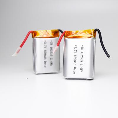 China Rechargeable Toys Lithium Ion Batteries Drone Battery 3.7v 650mah 102535 902535 802535 702535 For FPV Drone Airplane Quadcopter Toy for sale