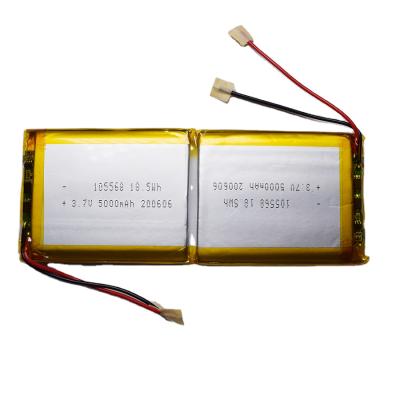 China Hot selling consumer electronics 5000mah 3.7v 105568 lithium polymer rechargeable battery for power bank and digital products for sale