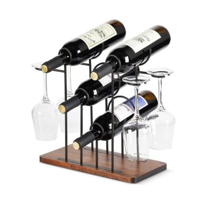 China Multi-Function Viable Storage Rack Wooden Wine Rack Countertop Shelf Wine Rack Wine Rack for sale