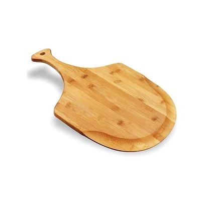 China Eco-friendly Pizza Shovel Kitchen Baking Tool With Handle Serving Tray Server Bamboo Wooden Pizza Skin Paddle for sale