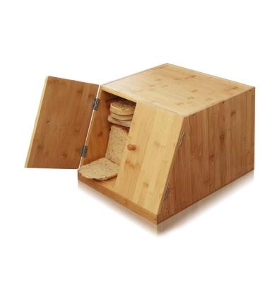 China Mini Kitchen Cabinet Storage Two Door Cabinet Worktop Adjustable Shelf Bamboo Bread Box for sale