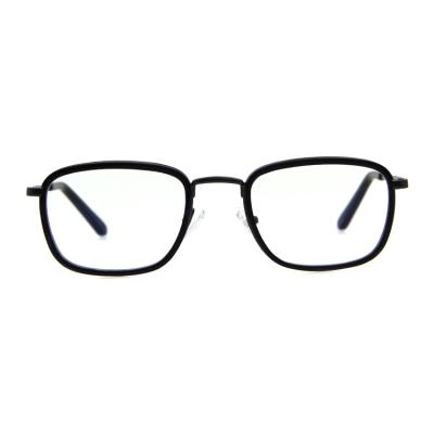 China Reading Grade Acetate Metal Optical Frames Shape Unisex Rectangle Blue Light Filter Computer Glasses for sale