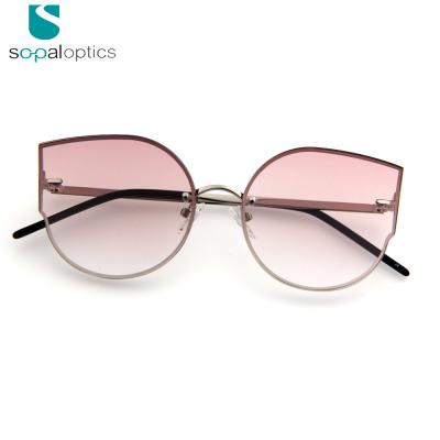 China 2020 Italy Design Womens Fashion Cat Eye Mirror UV400 Polarized Metal Sunglasses for sale