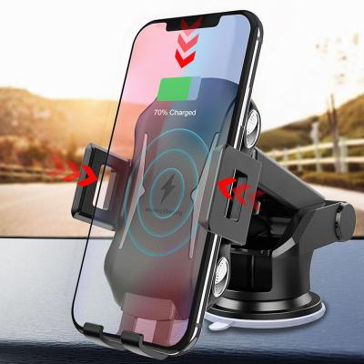 China Mobile Phone Car 10W Wireless Charger Phone Holder Fast Charging Auto Clamp Mount In Car Wireless Charger For iPhone for sale