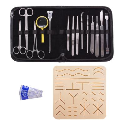 China Suture Skill Training with Surgical Practice Kit Include Silicone Suture Pad PH03-108 Suturing Tools 14pcs for sale