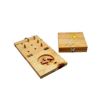 China Wooden Box Parkinsonism Peg Board For Finger Dexterity Physiotherapy Pegboard Testing 16cm x 16cm x 4cm for sale