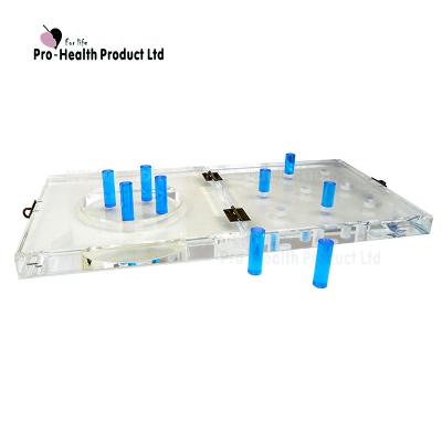 China 9-Hole Parkinson's Disease Physiotherapy Equipment Plastic Pegboard 16cmx16cmx4cm for sale