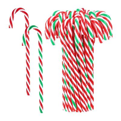 China Wholesale Cute Hanging Decorative Plastic 6pcs Candy Canes For Christmas Tree Hanging for sale