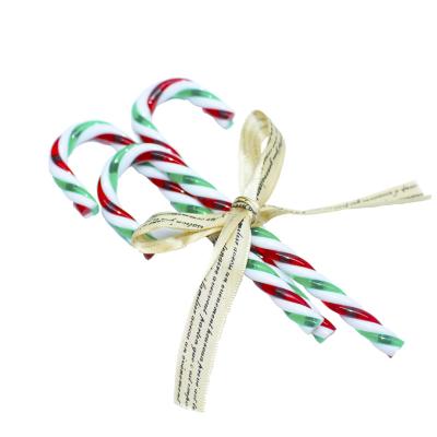 China Plastic Candy Cane Christmas Tree Hanging Christmas Ornaments Green White Red Cute New Year for Xmas Party Supplies for sale