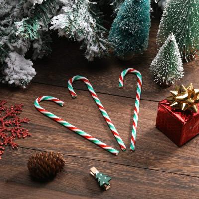 China Christmas Crafts Plastic Decorative Candy Cane Cute New Year Decoration Christmas Tree Home Hanging Package 6pcs for sale