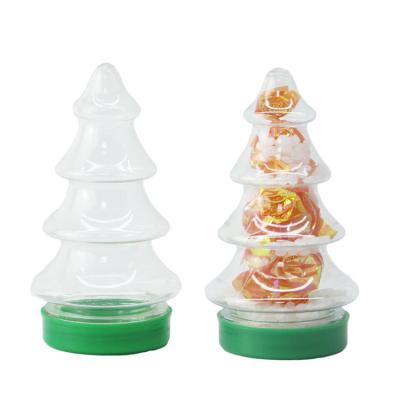 China Wholesale Fancy Christmas Tree Decoration Hot Sale Clear Shaped Bottle For Candy Packaging for sale