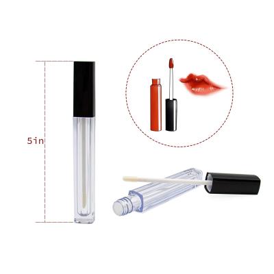 China Cosmetic Custom Logo Refillable Empty Square Lip Gloss Tubes 10ml With Brush for sale