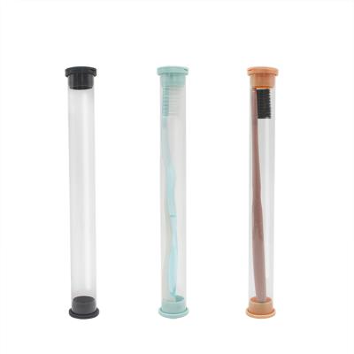 China Pack toothbrushes or small items. Factory direct sale small plastic toothbrush packaging tube container with colorful caps for sale