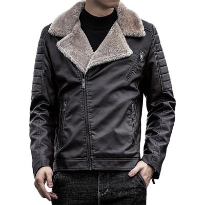 China Wholesale Custom Logo PU Leather Jackets QUICK DRY Thicken Winter Men Jacket for sale