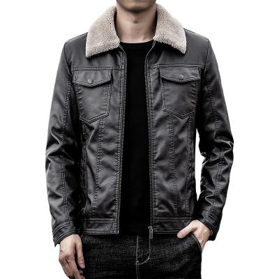 China Men's Plush Bomber Plush Windproof Thick Warm Loose Men's Jacket Winter QUICK DRY Leather Jacket Motorcycle Coat One Piece for sale