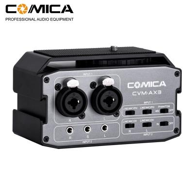 China Dual XLR/6.35mm/3.5mm (2-Groups) Audio Mixer COMICA CVM-AX3 Audio Mixer For Microphones for sale