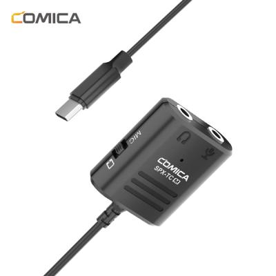 China COMICA Microphone Accessory CVM-SPX-UC(M) Multi-Function 3.5mm (Support TRS and TRRS 3.5mm Mics) to USB TYPE-C Cable Audio Adapter for sale