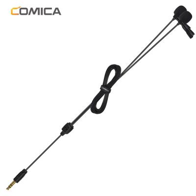 China Lavalier Microphone COMICA CVM-D02 (6.0m) Dual Head Lavalier Microphone For Camera Camcorder Smartphone For Interview Vlogging Live-streaming for sale