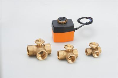 China BSP-van de het Waterbehandeling van Draad Gele Shell Elektrische het WaterKogelklep 3-Way DN20 Te koop